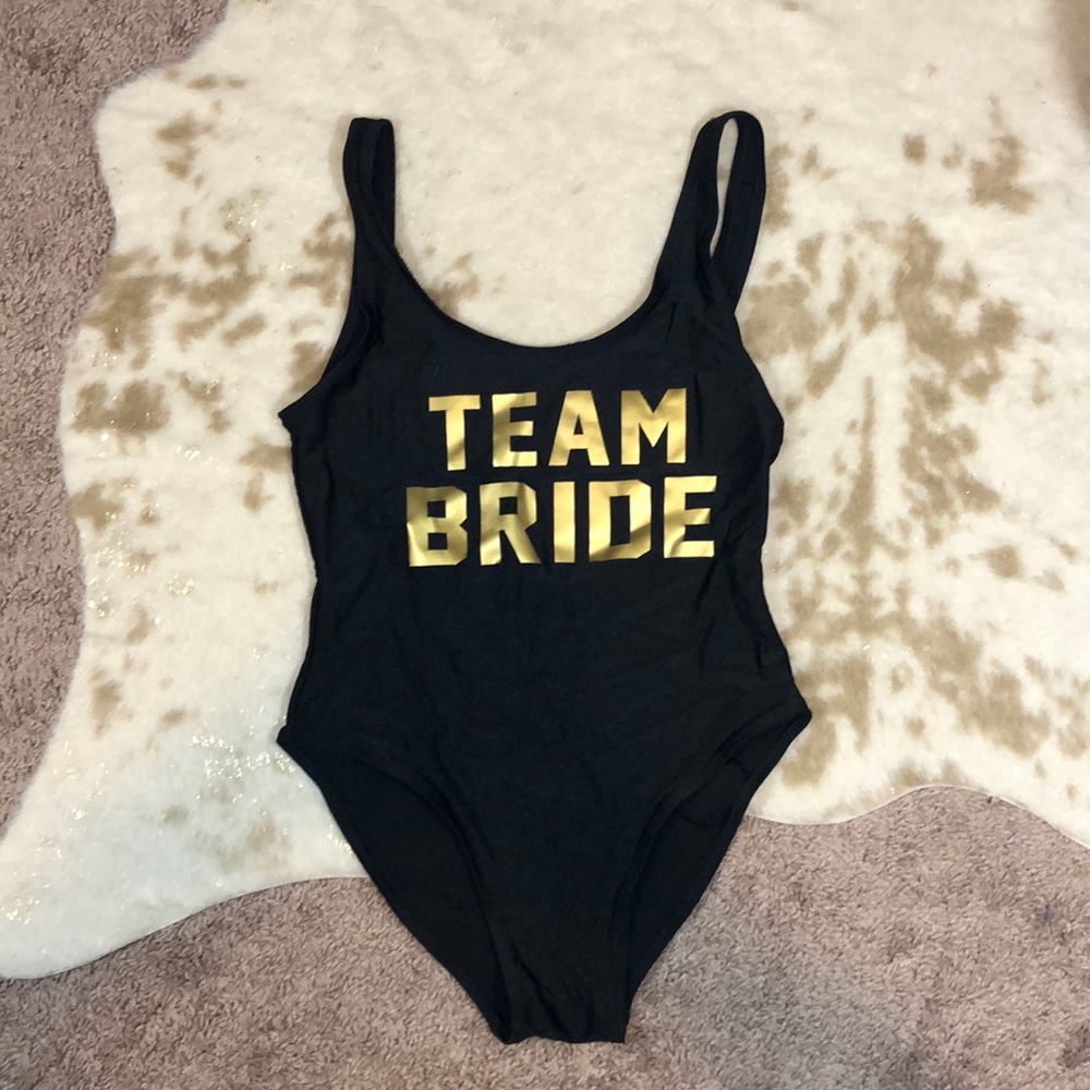 “Team Bride” one piece swim